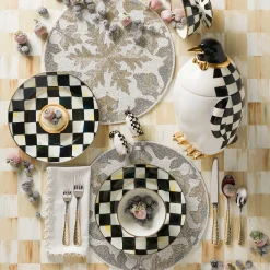 MacKenzie-Childs Courtly Check Enamel Ice Cream Dish* Outdoor Entertaining