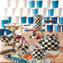 MacKenzie-Childs Courtly Check Enamel Ice Cream Dish* Outdoor Entertaining