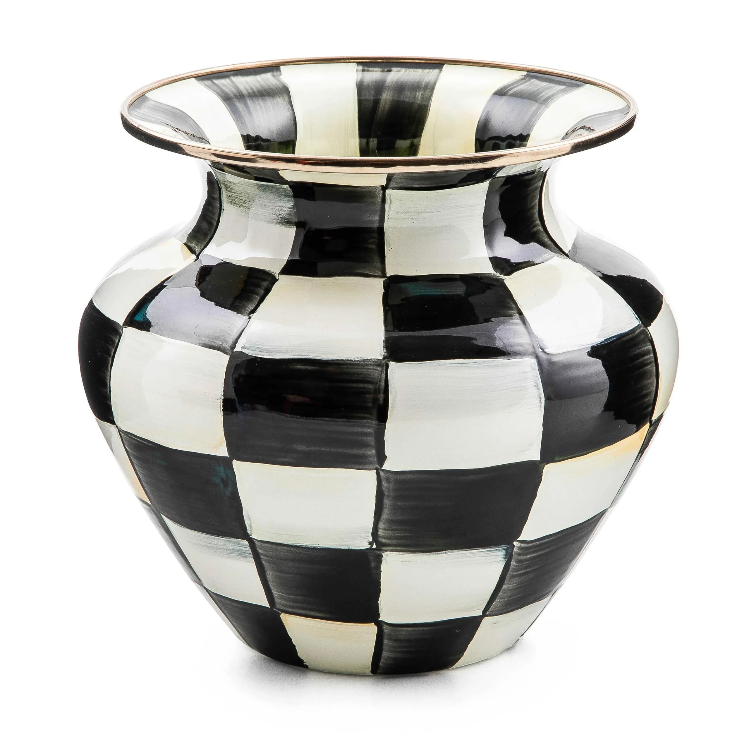 MacKenzie-Childs Courtly Check Enamel Large Vase - Red Bow* Room Accents