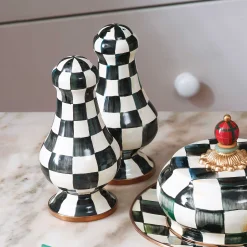 MacKenzie-Childs Courtly Check Enamel Large Salt & Pepper Shakers* Outdoor Entertaining