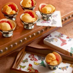 MacKenzie-Childs Courtly Check Enamel Little Sugar Bowl* Outdoor Entertaining