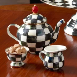 MacKenzie-Childs Courtly Check Enamel Little Sugar Bowl* Outdoor Entertaining