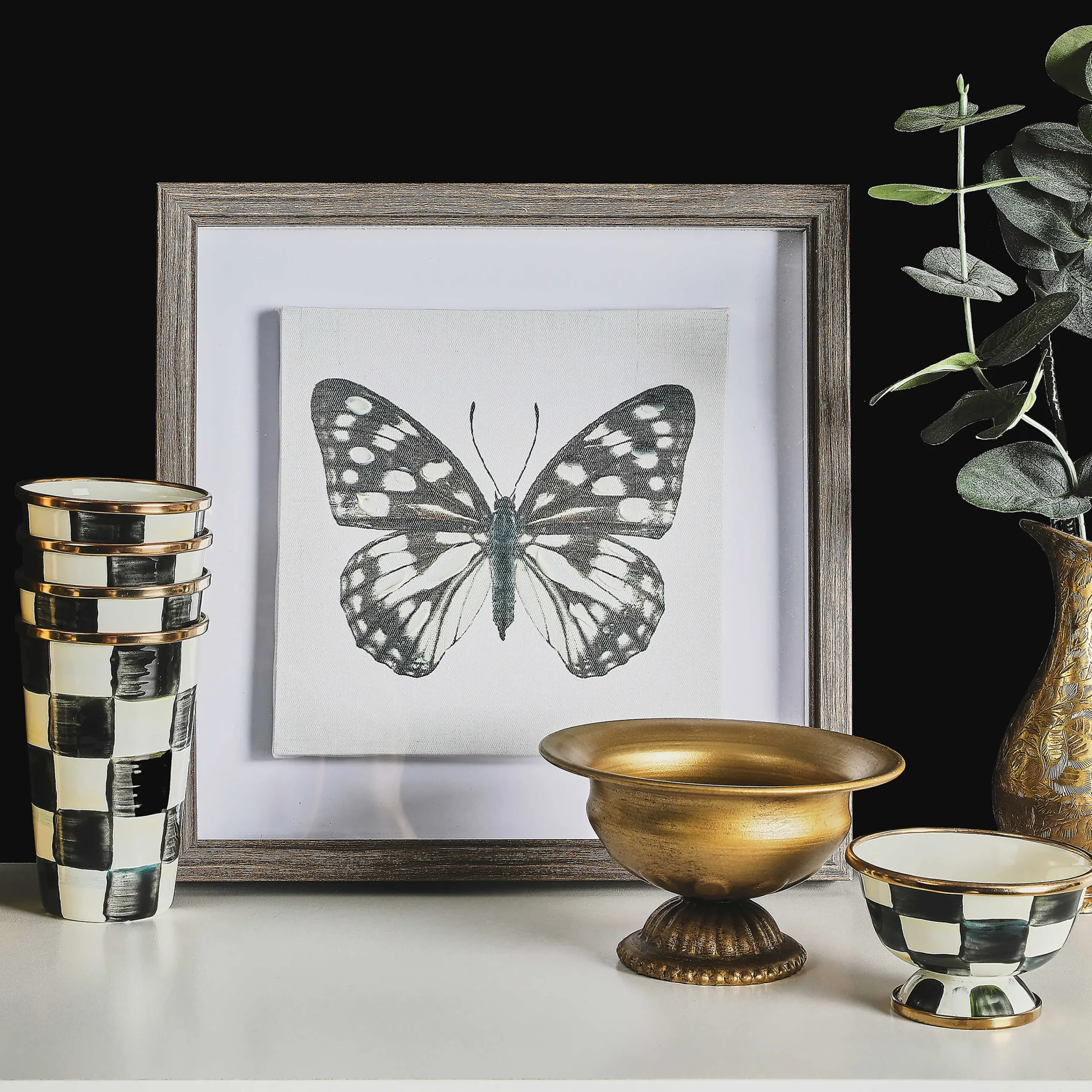 MacKenzie-Childs Courtly Check Enamel Little Sugar Bowl* Outdoor Entertaining