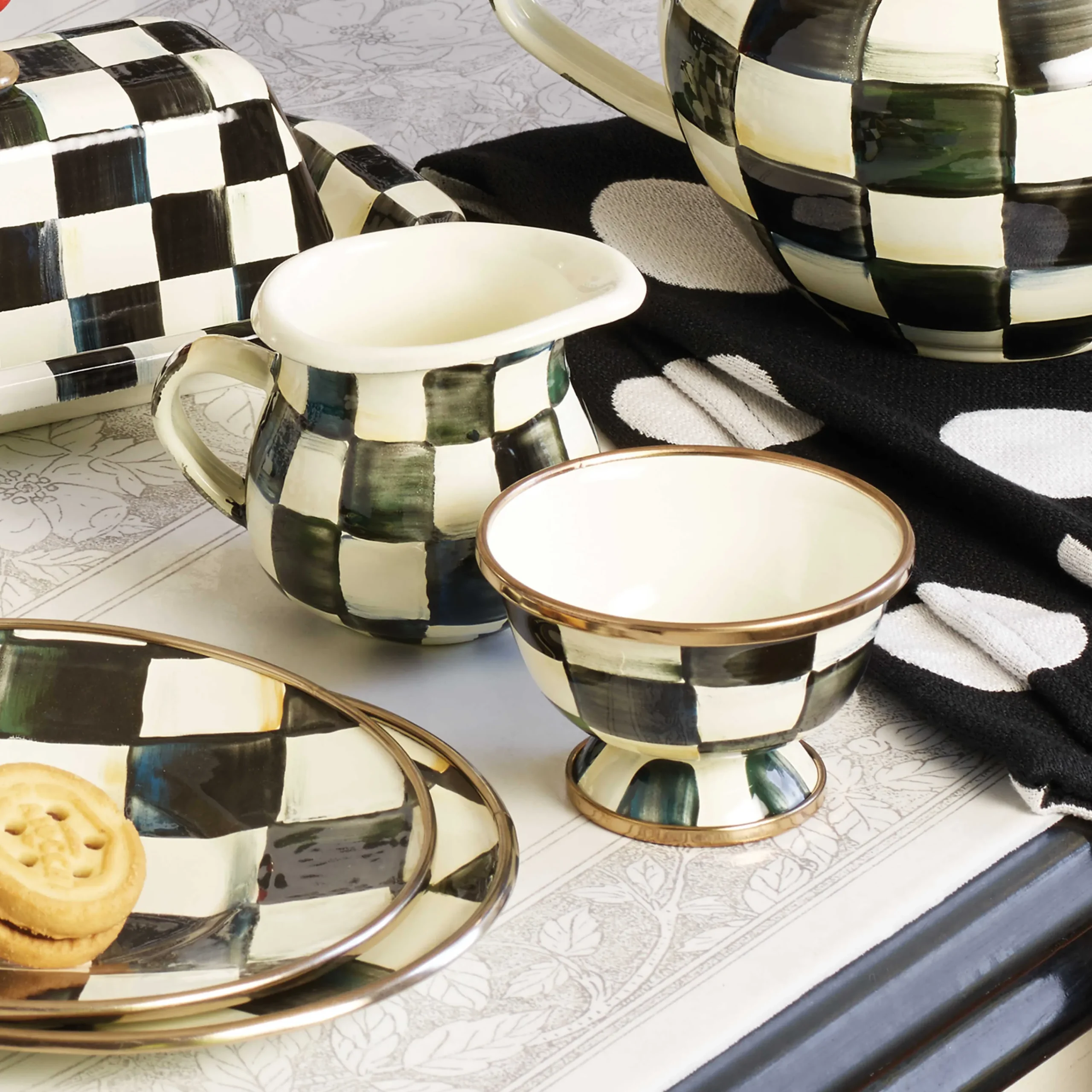 MacKenzie-Childs Courtly Check Enamel Little Creamer* Outdoor Entertaining