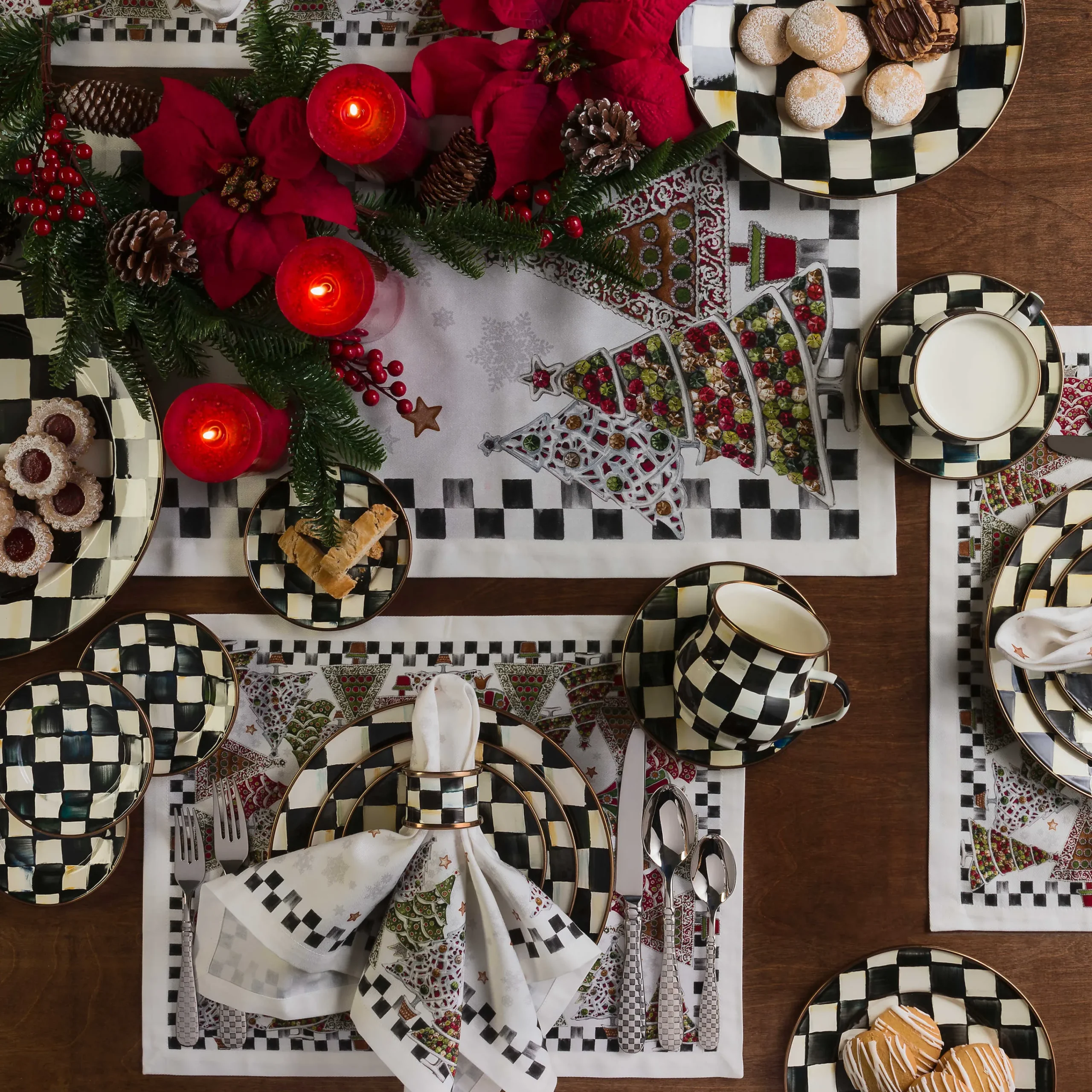 MacKenzie-Childs Courtly Check Enamel Napkin Rings - Set Of 4* Outdoor Entertaining