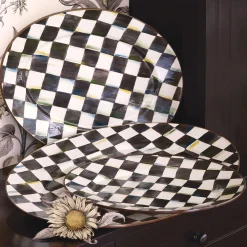 MacKenzie-Childs Courtly Check Enamel Oval Platter - Small* Outdoor Entertaining