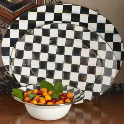 MacKenzie-Childs Courtly Check Enamel Oval Platter - Medium* Outdoor Entertaining