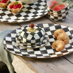MacKenzie-Childs Courtly Check Enamel Oval Platter - Medium* Outdoor Entertaining