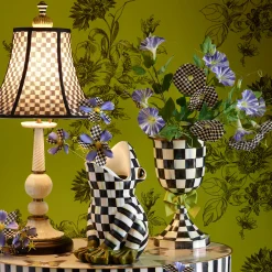 MacKenzie-Childs Courtly Check Enamel Pedestal Vase - Green Bow* Room Accents