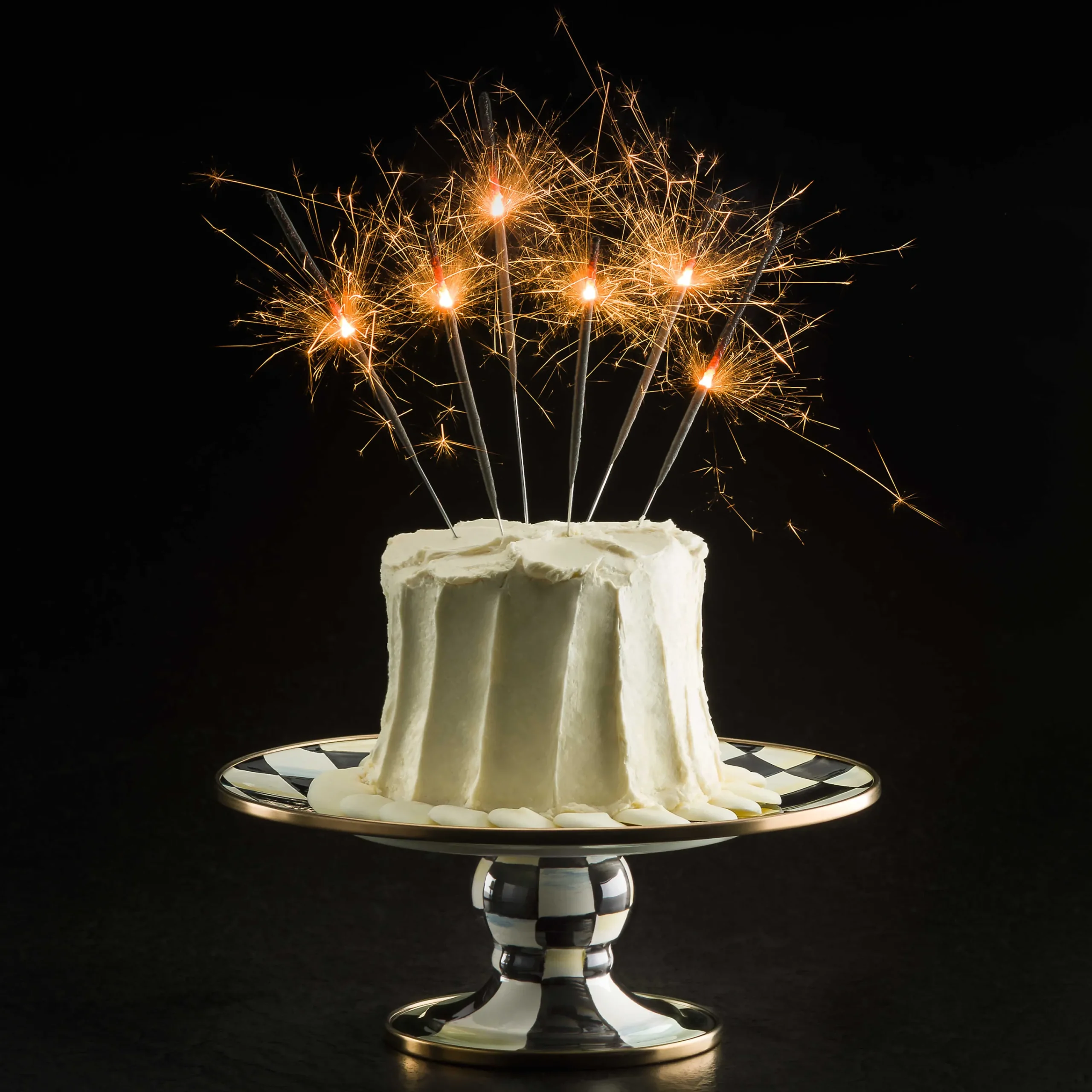 MacKenzie-Childs Courtly Check Enamel Pedestal Platter - Mini* Outdoor Entertaining