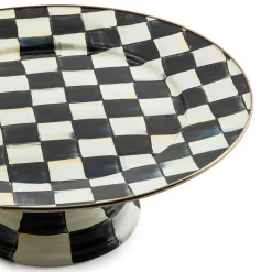MacKenzie-Childs Courtly Check Enamel Pedestal Platter - Large* Outdoor Entertaining