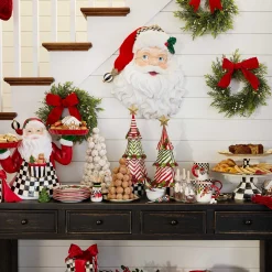 MacKenzie-Childs Courtly Check Enamel Pedestal Platter - Large* Outdoor Entertaining