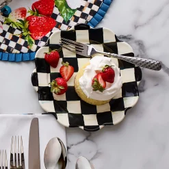 MacKenzie-Childs Courtly Check Enamel Petal Salad/Dessert Plate* Outdoor Entertaining
