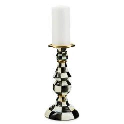 MacKenzie-Childs Courtly Check Enamel Pillar Candlestick - Large* Candles & Fragrances