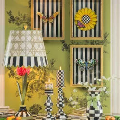 MacKenzie-Childs Courtly Check Enamel Pillar Candlestick - Large* Candles & Fragrances