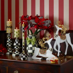 MacKenzie-Childs Courtly Check Enamel Pillar Candlestick - Large* Candles & Fragrances