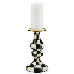 MacKenzie-Childs Courtly Check Enamel Pillar Candlestick - Medium* Candles & Fragrances
