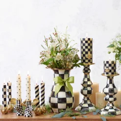 MacKenzie-Childs Courtly Check Enamel Pillar Candlestick - Medium* Candles & Fragrances