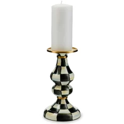 MacKenzie-Childs Courtly Check Enamel Pillar Candlestick - Medium* Candles & Fragrances