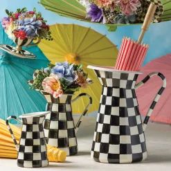 MacKenzie-Childs Courtly Check Enamel Practical Pitcher - Large* Outdoor Entertaining