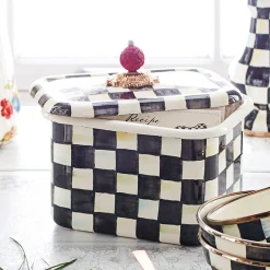 MacKenzie-Childs Courtly Check Enamel Recipe Box* Kitchen Storage & Organization