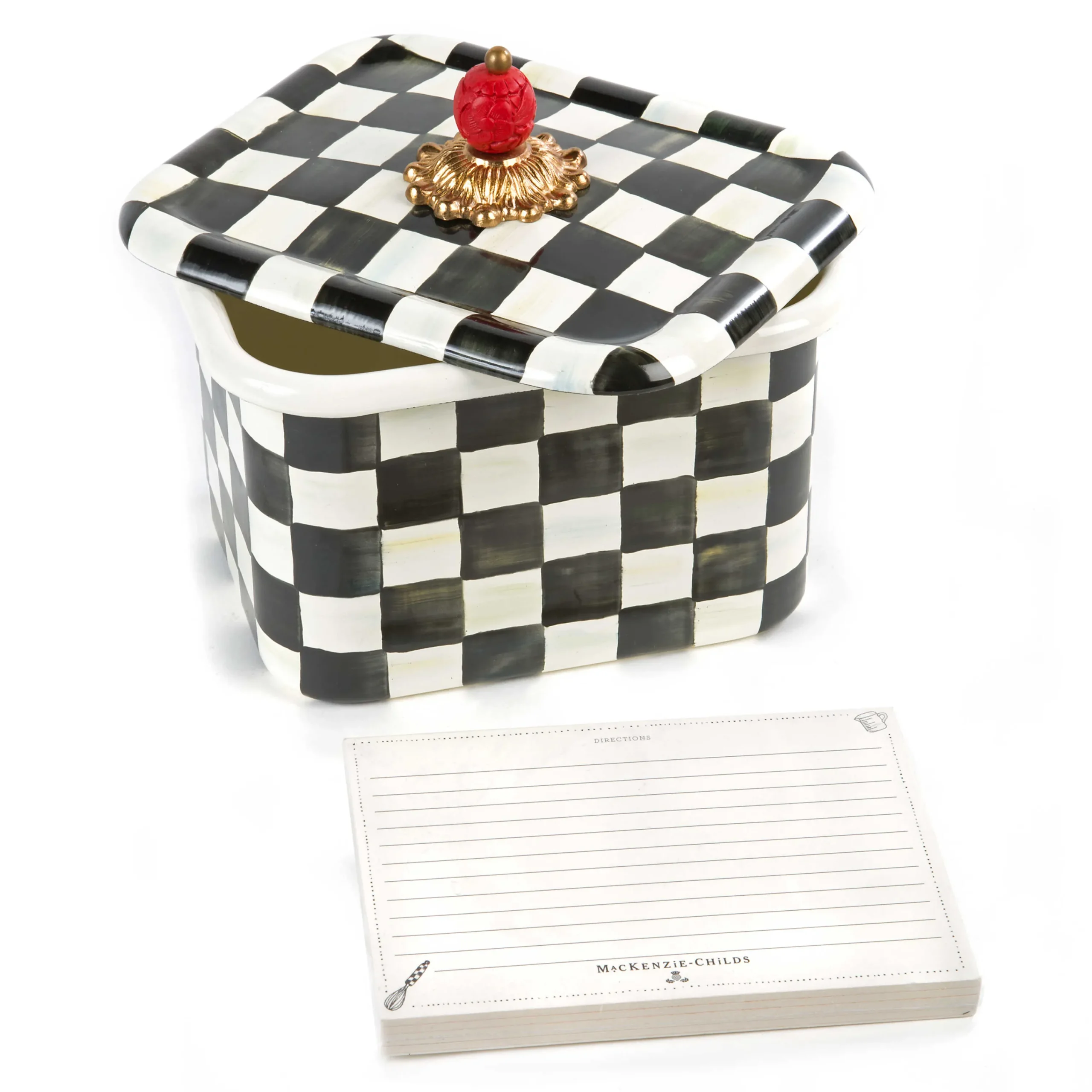 MacKenzie-Childs Courtly Check Enamel Recipe Box* Kitchen Storage & Organization