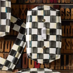 MacKenzie-Childs Courtly Check Enamel Switch Plate - Single Toggle* Room Accents