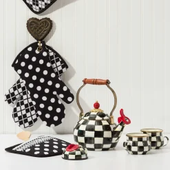 MacKenzie-Childs Courtly Check Enamel Teacup* Outdoor Entertaining