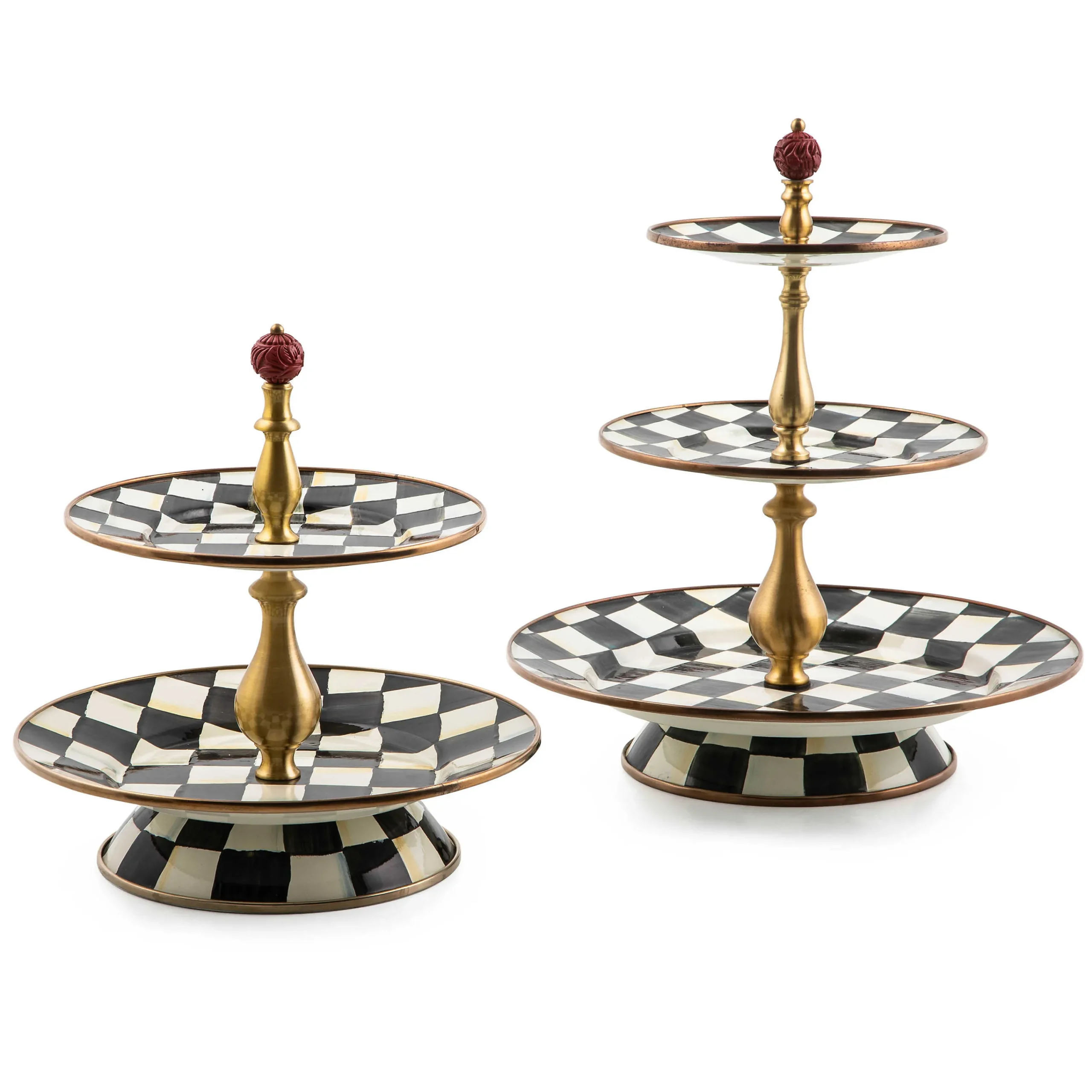 MacKenzie-Childs Courtly Check Enamel Three Tier Sweet Stand* Outdoor Entertaining