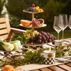 MacKenzie-Childs Courtly Check Enamel Three Tier Sweet Stand* Outdoor Entertaining