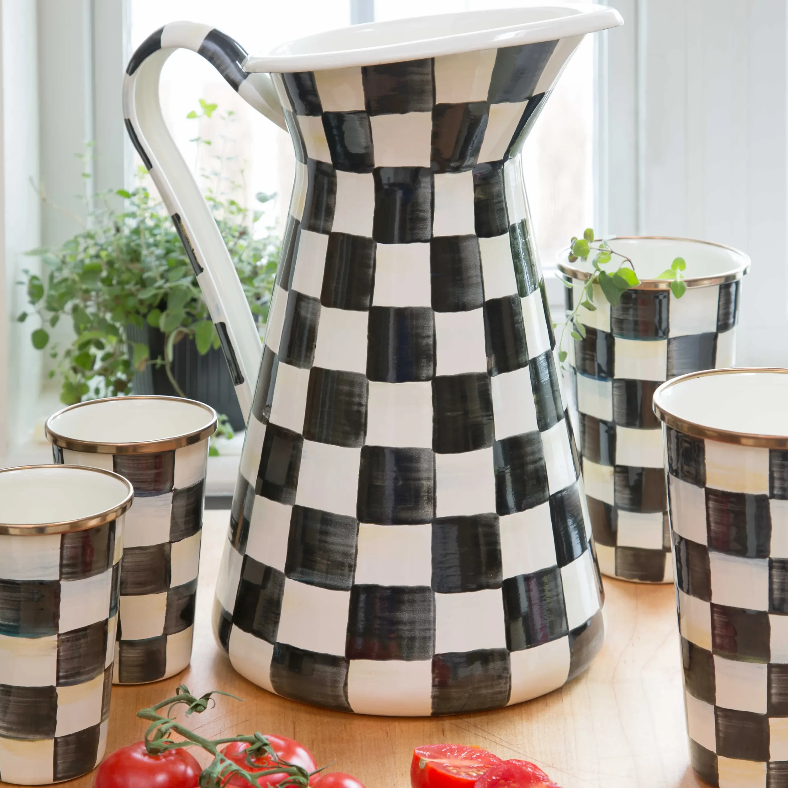 MacKenzie-Childs Courtly Check Enamel Tumbler - 10 Ounce* Outdoor Entertaining