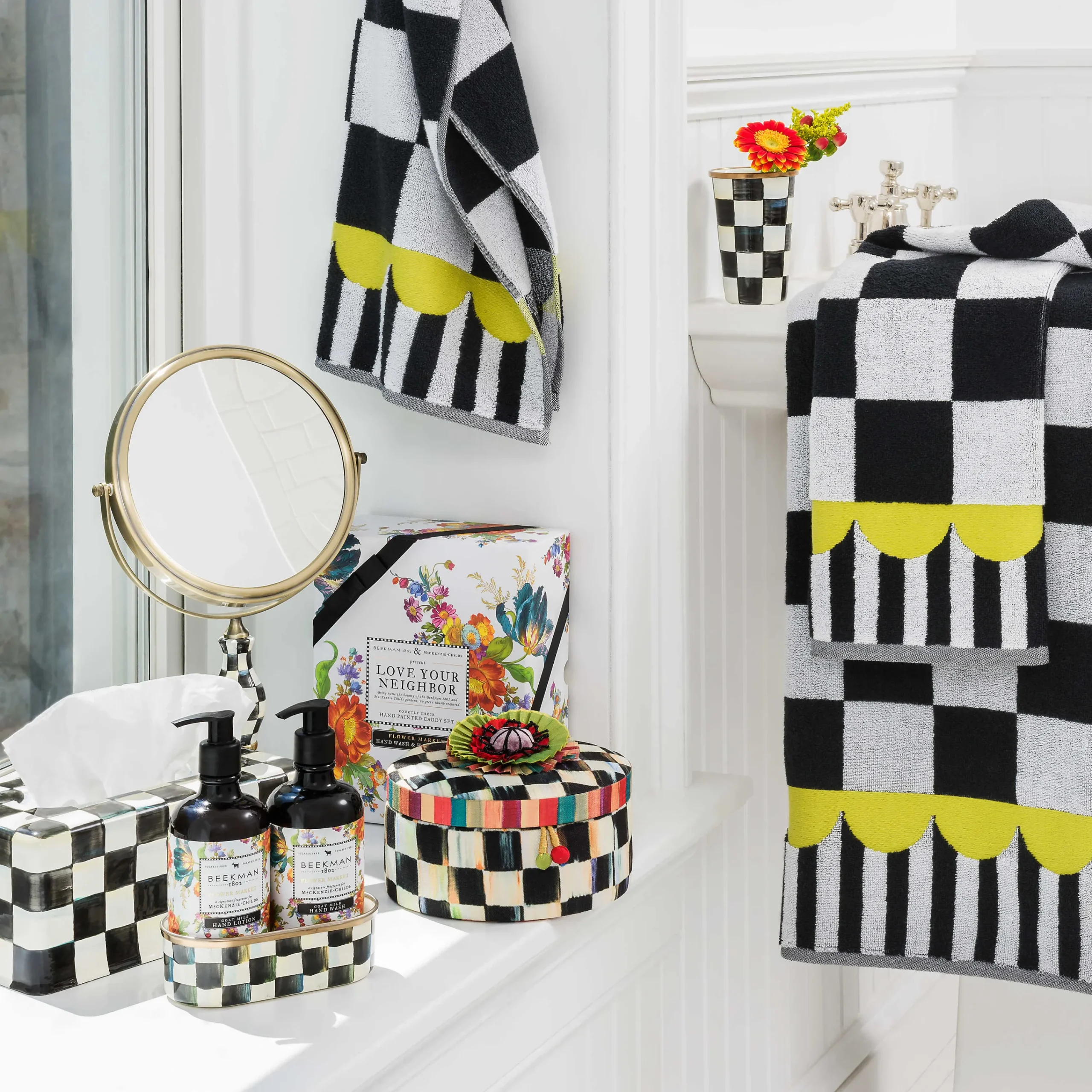 MacKenzie-Childs Courtly Check Enamel Tumbler - 10 Ounce* Outdoor Entertaining