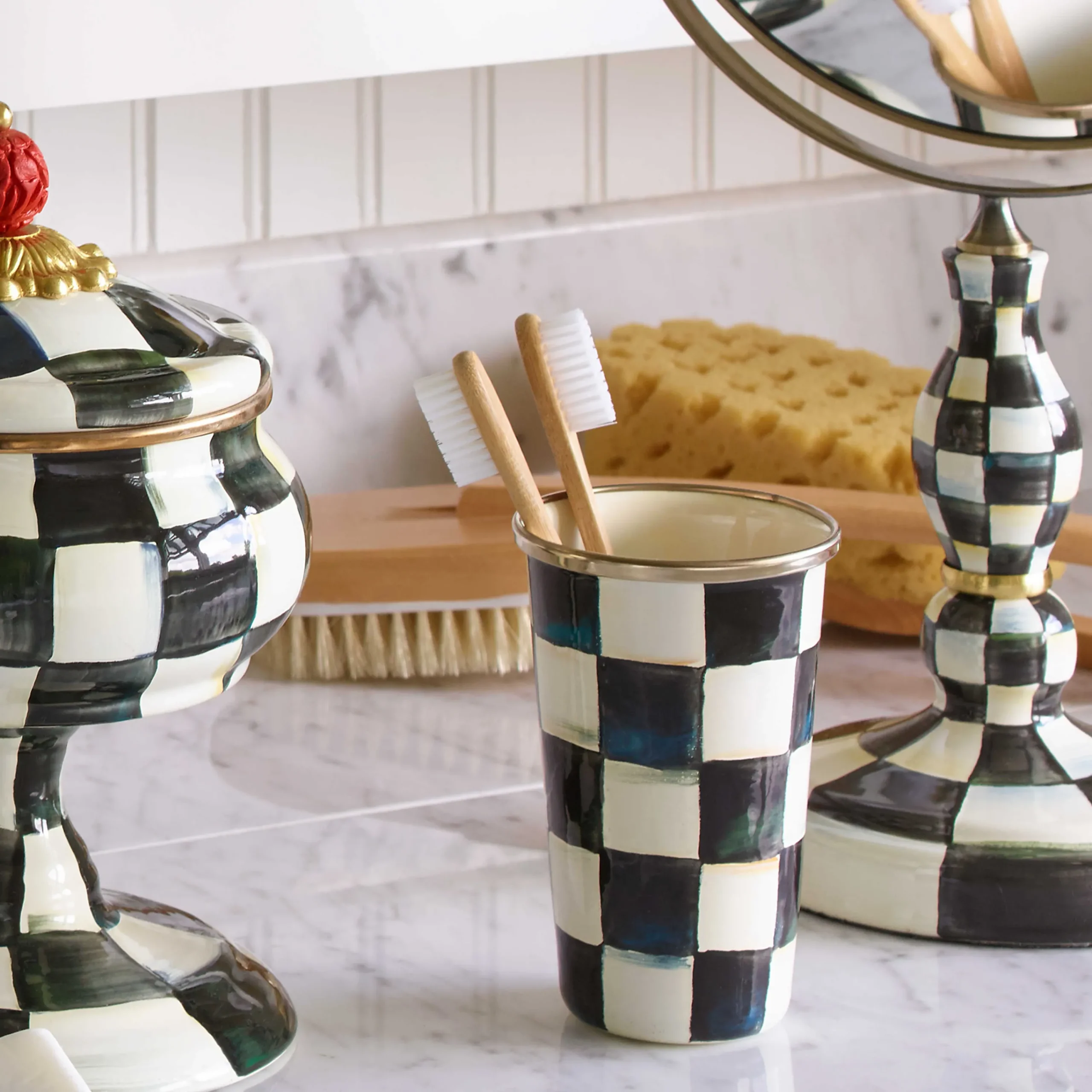 MacKenzie-Childs Courtly Check Enamel Tumbler - 10 Ounce* Outdoor Entertaining