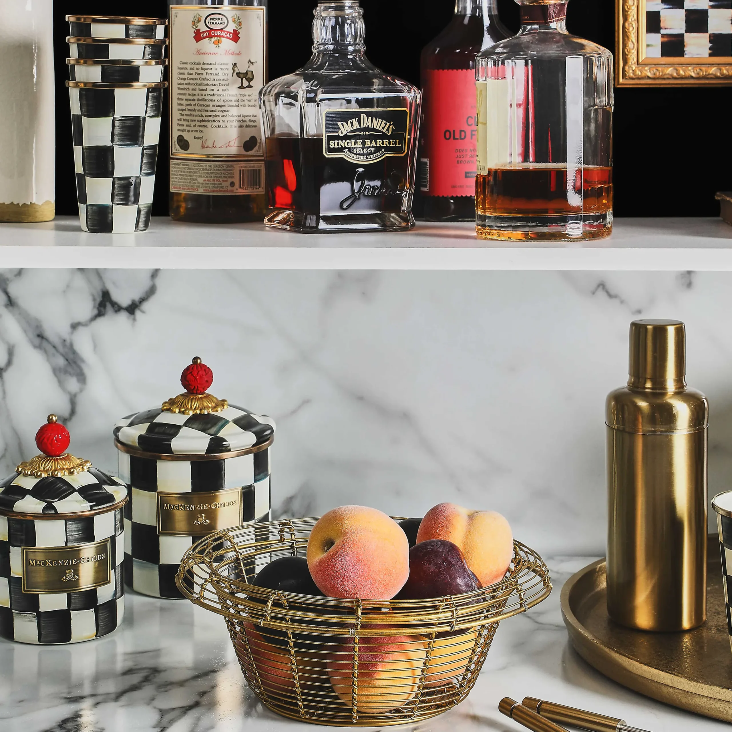 MacKenzie-Childs Courtly Check Enamel Tumbler - 10 Ounce* Outdoor Entertaining