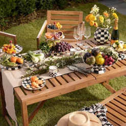 MacKenzie-Childs Courtly Check Enamel Two Tier Sweet Stand* Outdoor Entertaining