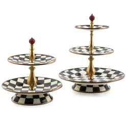 MacKenzie-Childs Courtly Check Enamel Two Tier Sweet Stand* Outdoor Entertaining