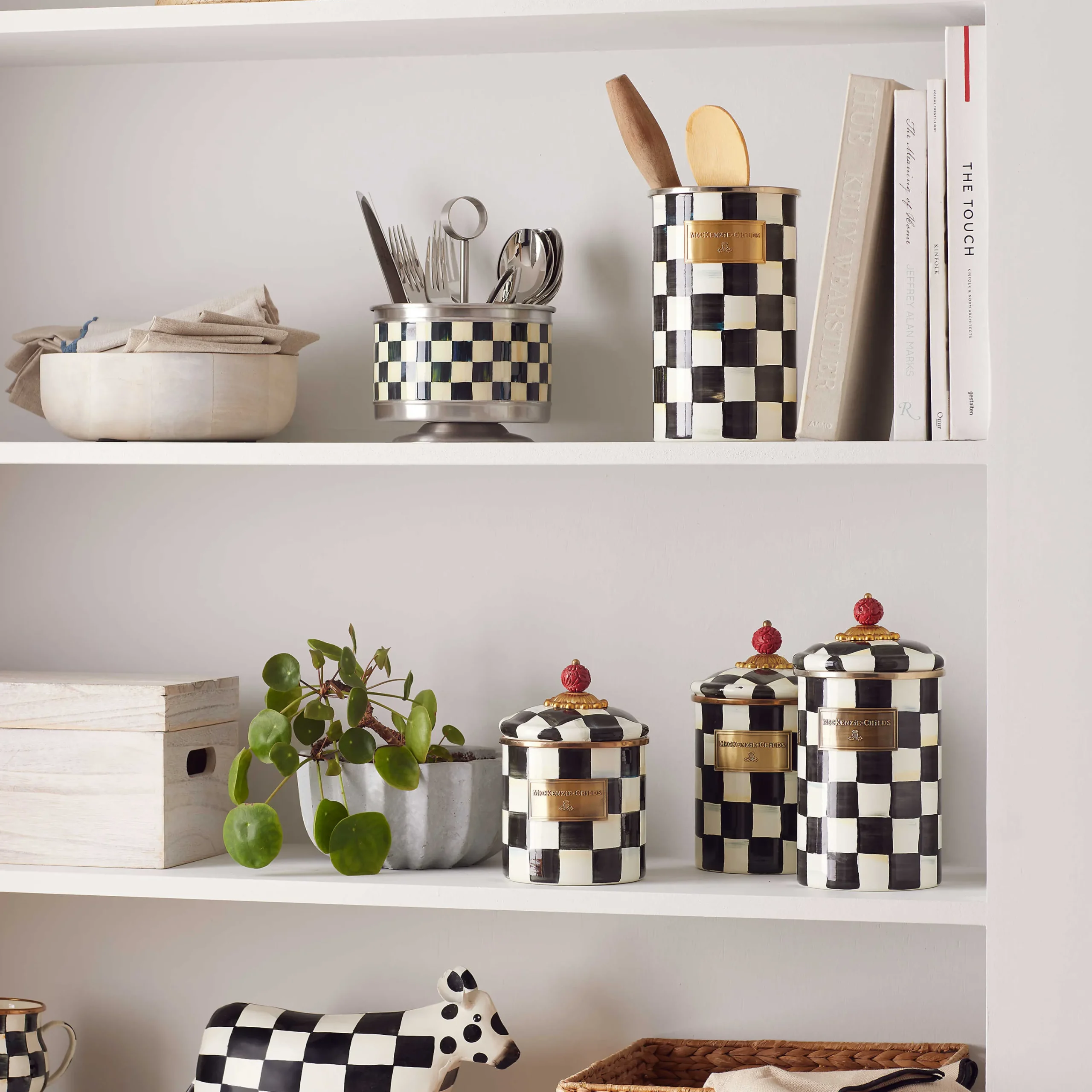 MacKenzie-Childs Courtly Check Enamel Utensil Holder* Kitchen Storage & Organization