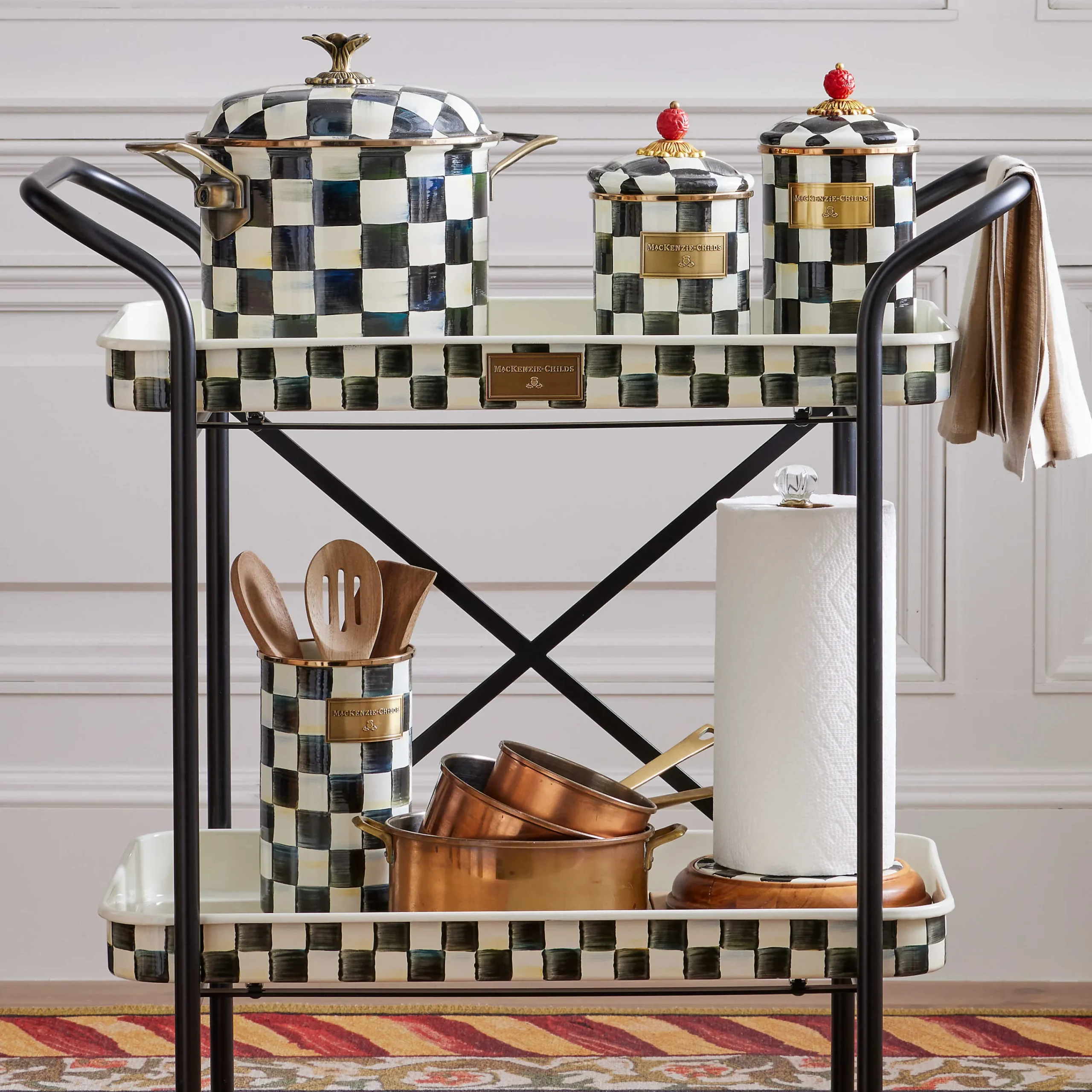 MacKenzie-Childs Courtly Check Enamel Utensil Holder* Kitchen Storage & Organization