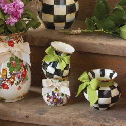 MacKenzie-Childs Courtly Check Enamel Vase - Green Bow* Room Accents