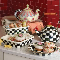 MacKenzie-Childs Courtly Check Enamel Whistling Tea Kettle* Tea Kettles