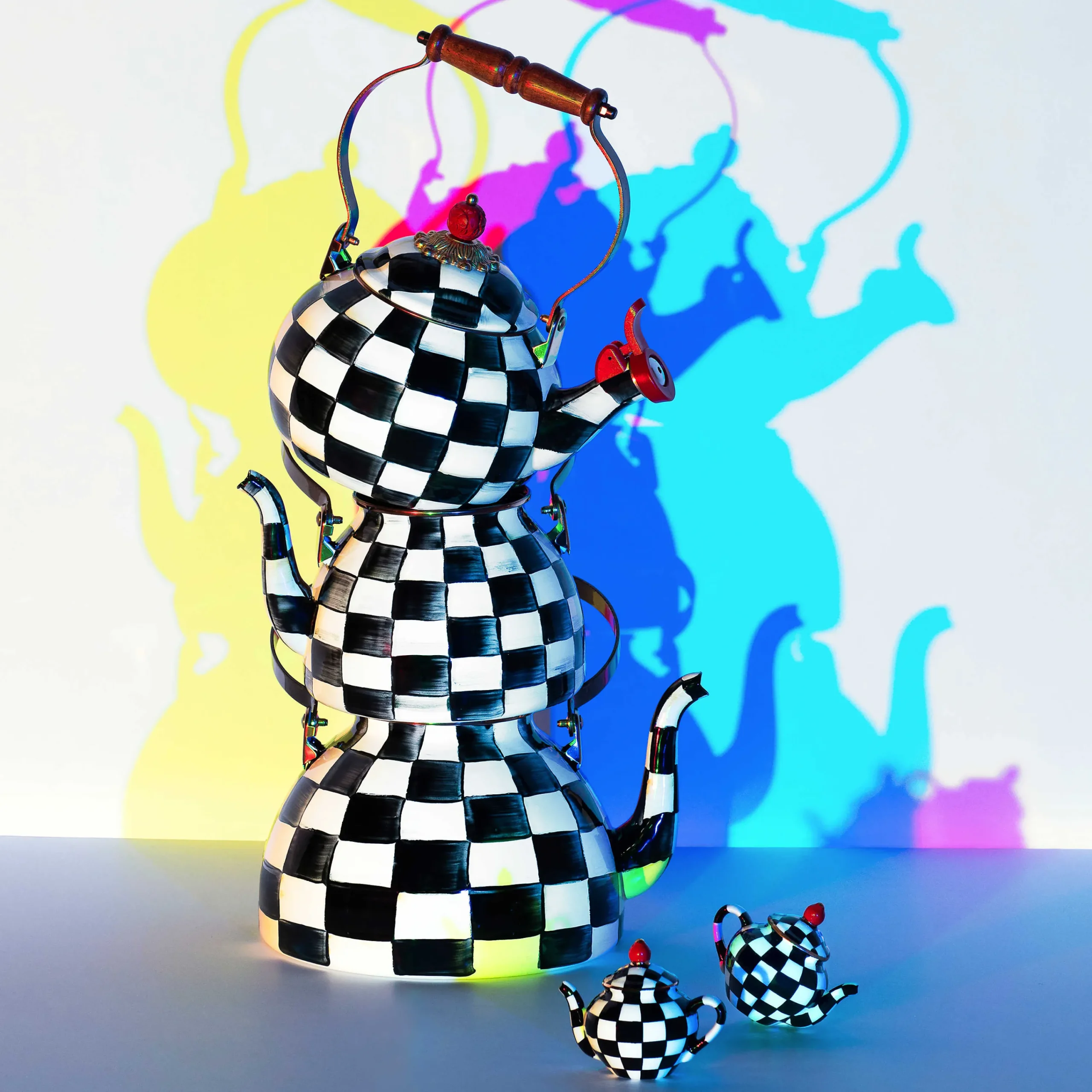 MacKenzie-Childs Courtly Check Enamel Whistling Tea Kettle* Tea Kettles