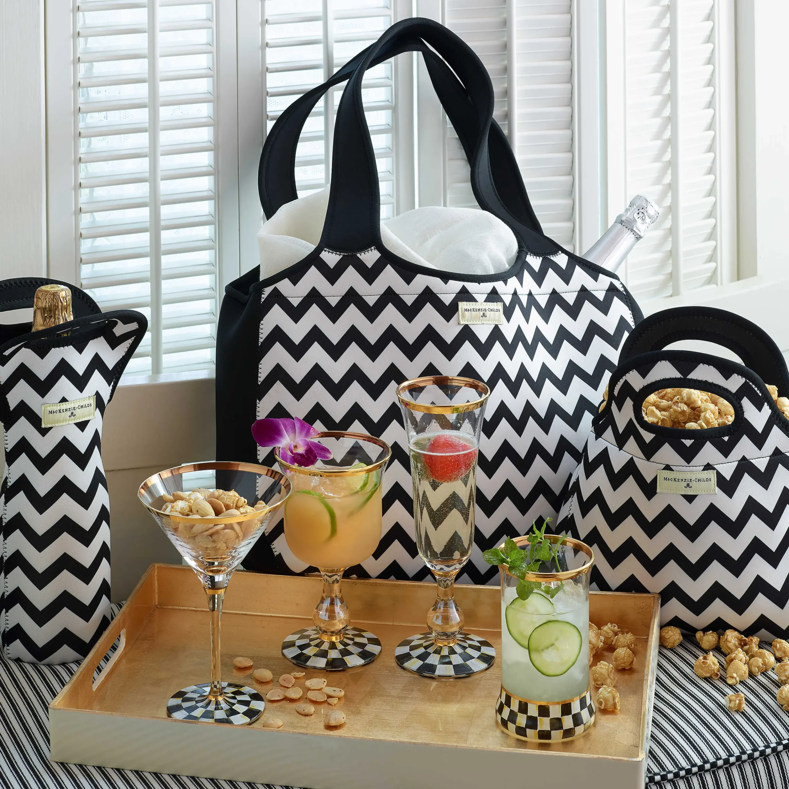 MacKenzie-Childs Courtly Check Highball Glass* Drinkware & Bar