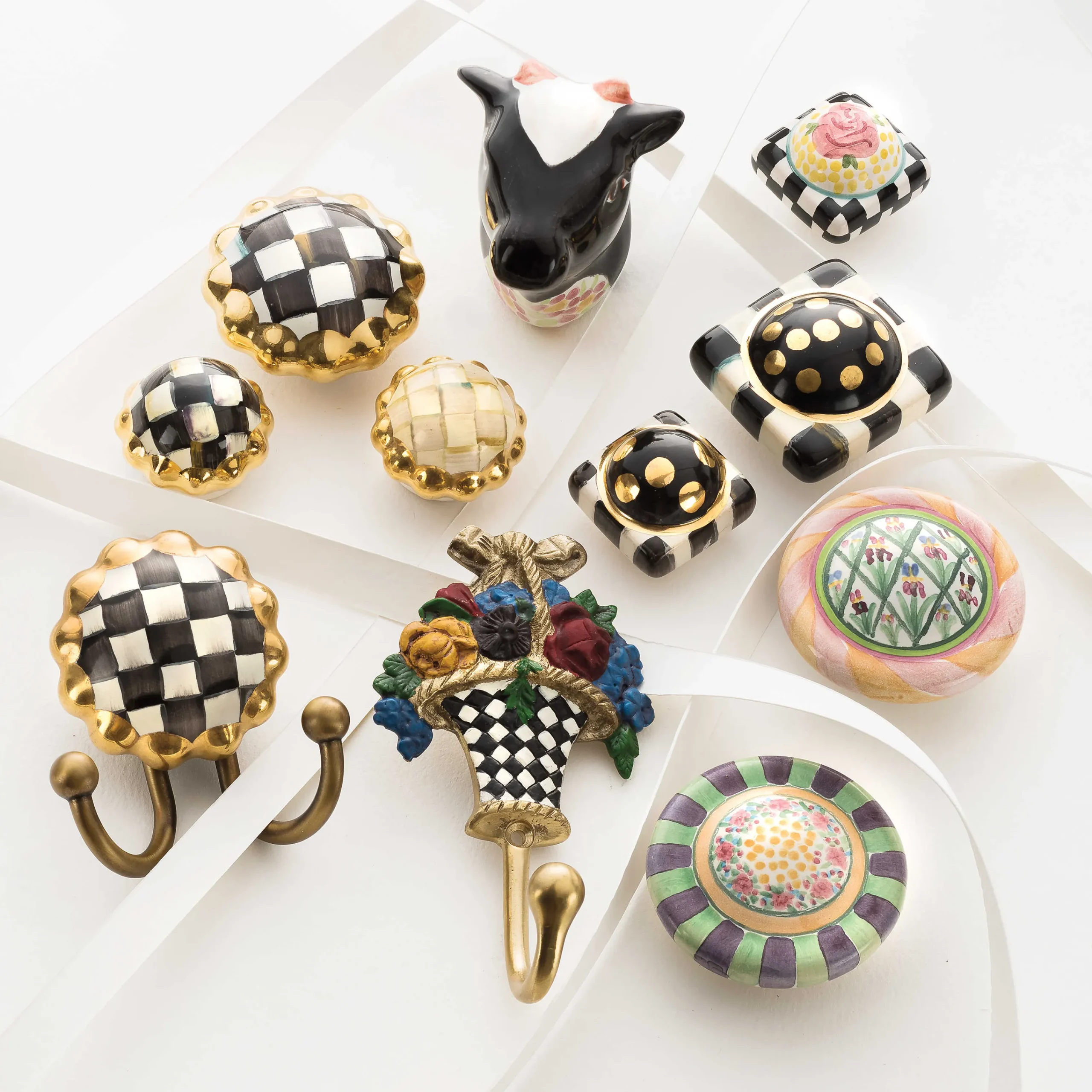 MacKenzie-Childs Courtly Check Hook* Room Accents