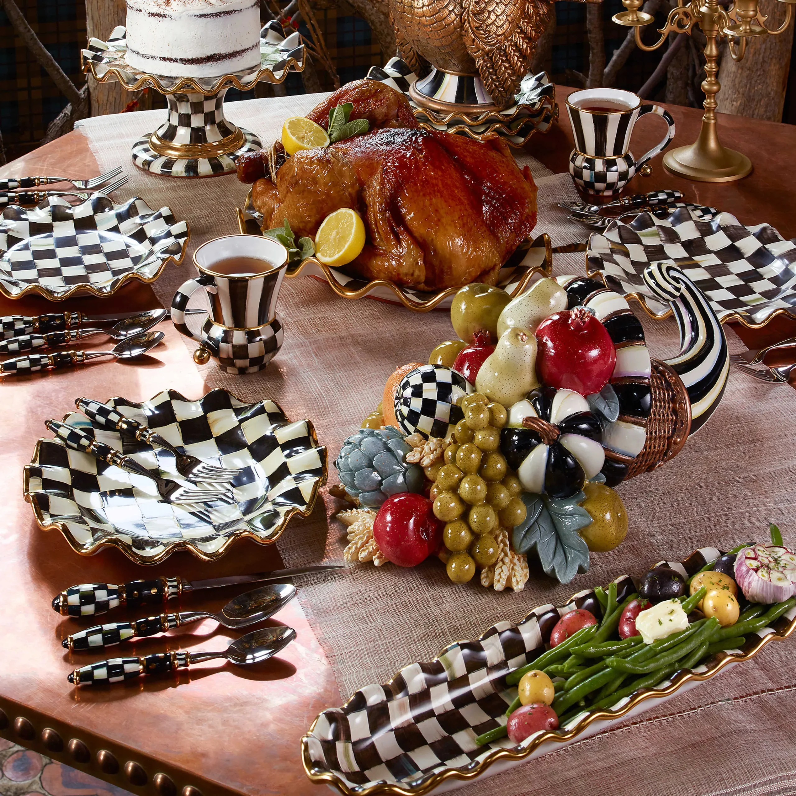 MacKenzie-Childs Courtly Check Hors D'Oeuvre Tray* Outdoor Entertaining