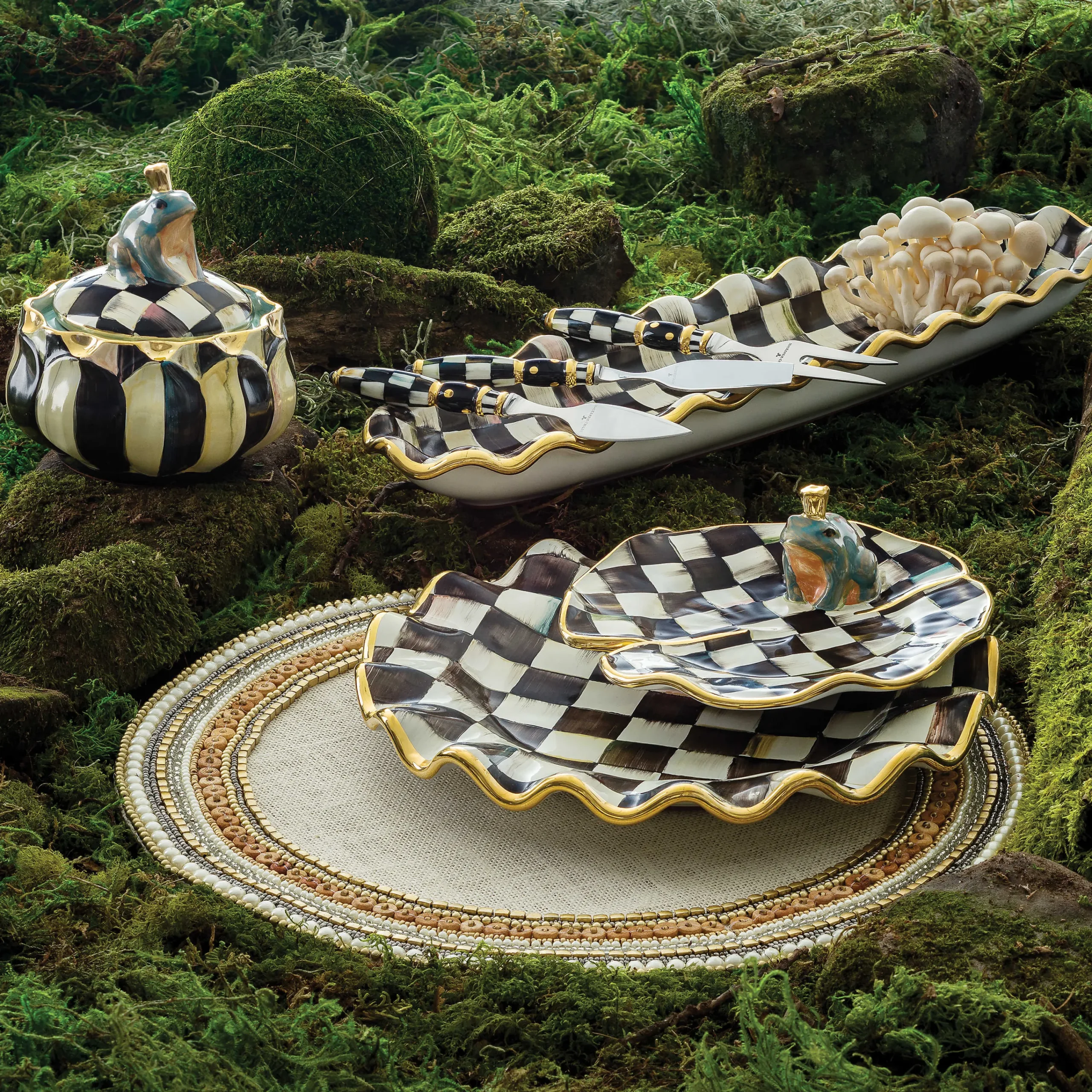 MacKenzie-Childs Courtly Check Hors D'Oeuvre Tray* Outdoor Entertaining