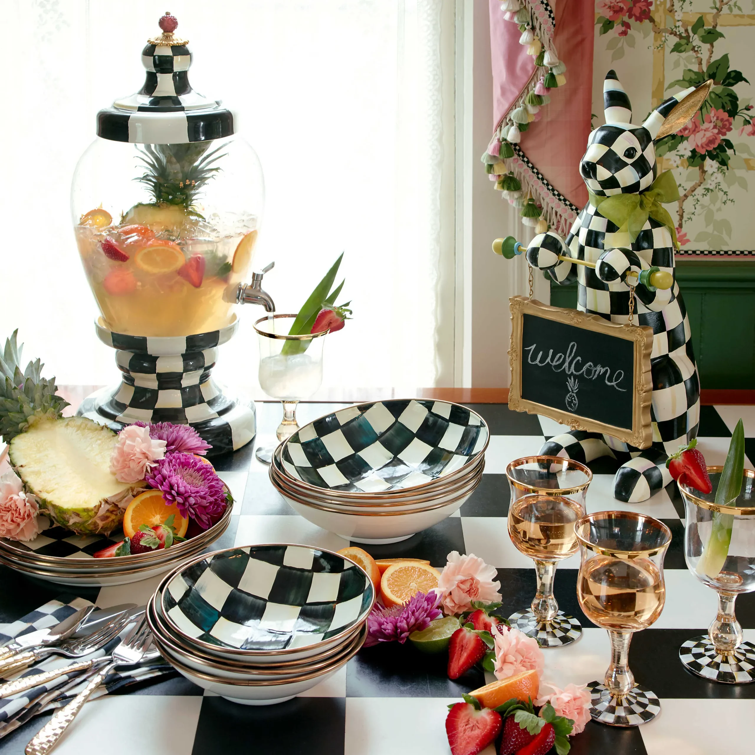 MacKenzie-Childs Courtly Check Menu Rabbit* Room Accents