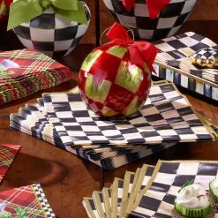 MacKenzie-Childs Courtly Check Paper Napkins - Dinner - Gold* Outdoor Entertaining