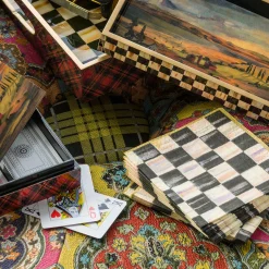 MacKenzie-Childs Courtly Check Paper Napkins - Cocktail - Gold* Outdoor Entertaining