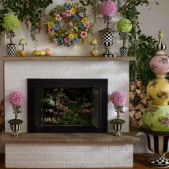 MacKenzie-Childs Courtly Check Pedestal Tabletop Urn* Pots & Planters