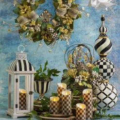 MacKenzie-Childs Courtly Check Pedestal Tabletop Urn* Pots & Planters